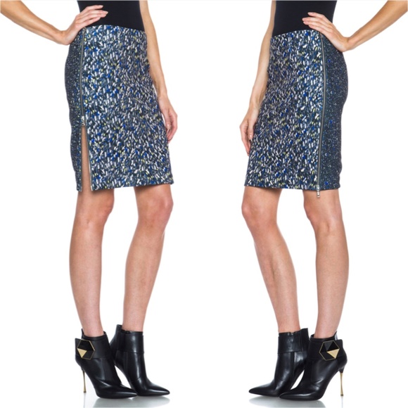 YIGAL AZROUEL Small Feather Scuba Skirt